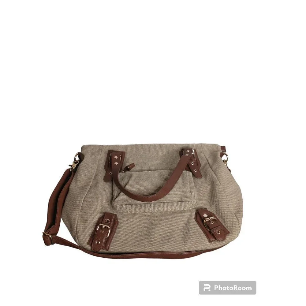 BDG Urban Outfitters Canvas Messenger Bag, leather buckle detail